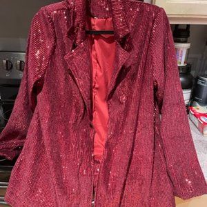 Red Sequin Blazer